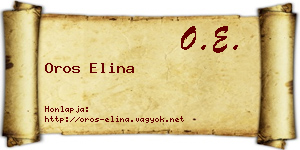 Oros Elina névjegykártya